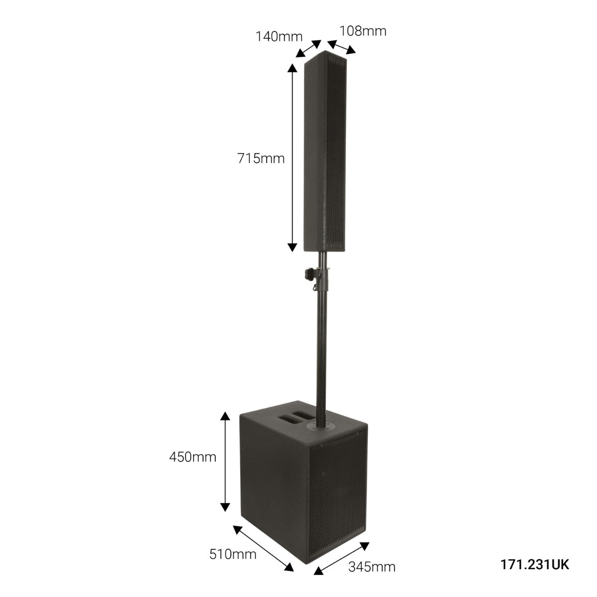 Citronic Monolith II Active Sub + Column Set