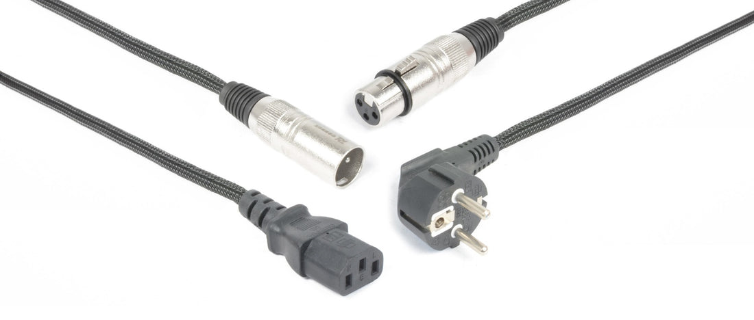 CX02-15 AUDIO COMBI CABLE SCHUKO - XLR F / IEC F - XLR M 15M