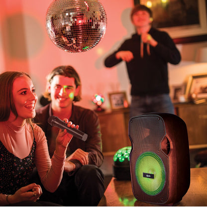 PARTYHØYTALER PAL8 Bluetooth, LED FX og Trådløs Mikrofon