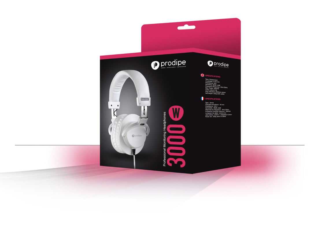 Prodipe 3000W – Professional Headphone Versatile White