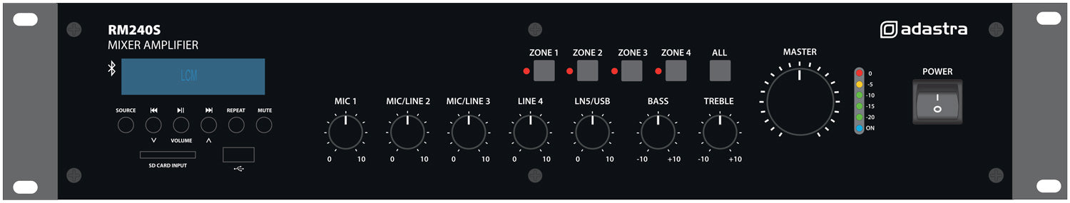 Adastra RM240S 5-channel 100V mixer amplifier