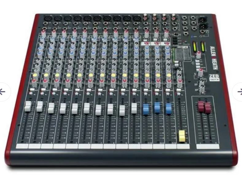 A&amp;H ZED16FX 10 Mic/Line Inputs, 3 Stereo Sources USB, FX and