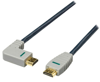 HDMI-kabel med Ethernet HDMI-kontakt - HDMI-kontakt (venstrevinklet) 1.0m