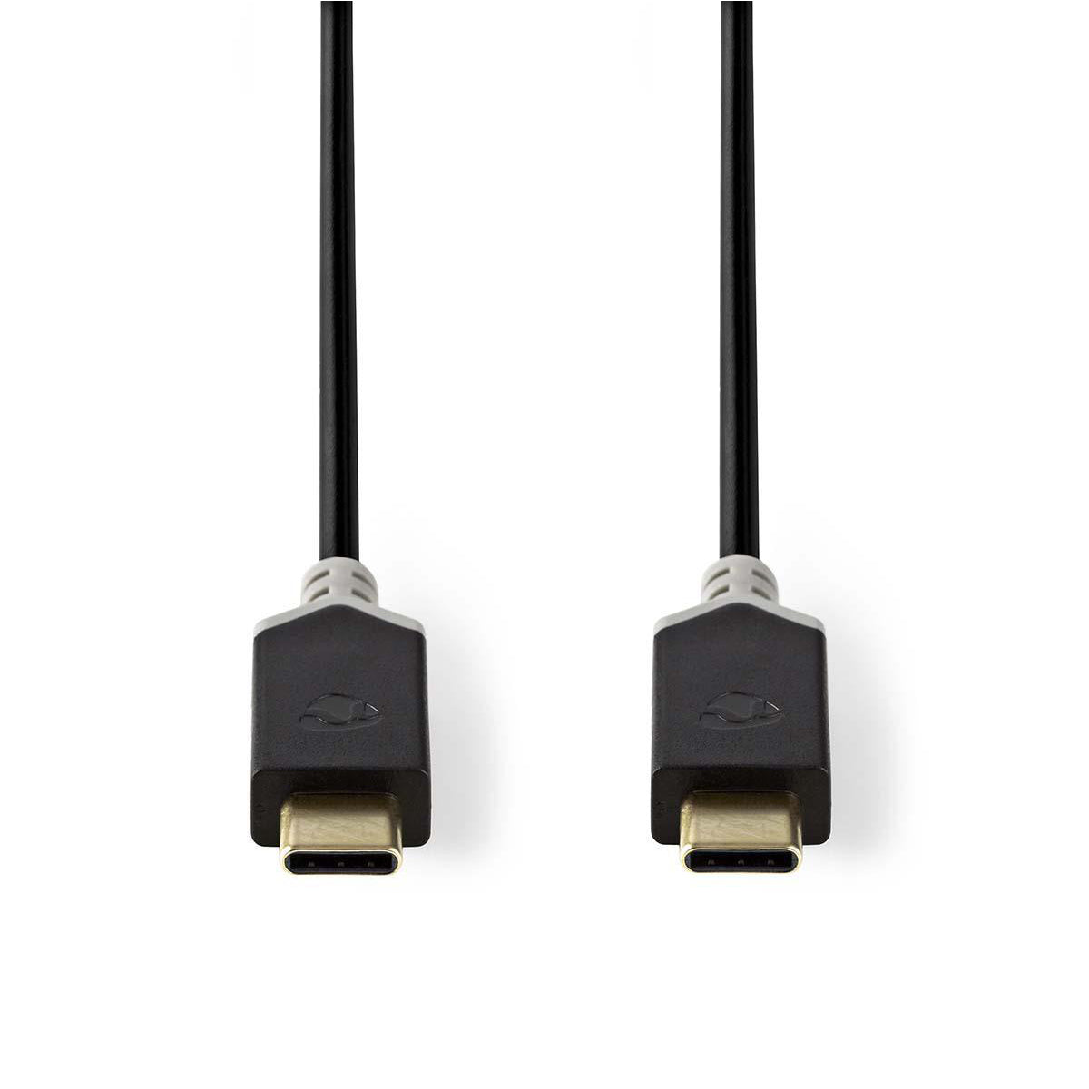 USB 3.1-kabel (Gen2) Type-C, hann - Type-C, hann 1,0 m Antrasitt