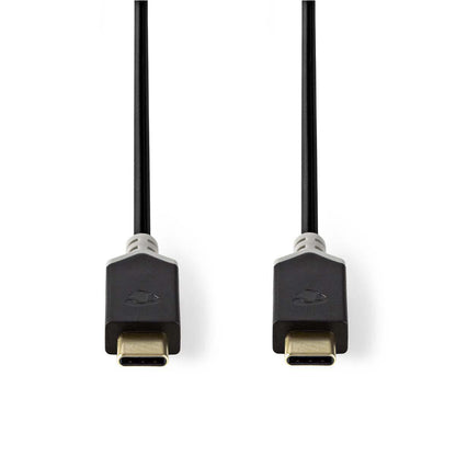 USB 3.1-kabel (Gen2) Type-C, hann - Type-C, hann 1,0 m Antrasitt