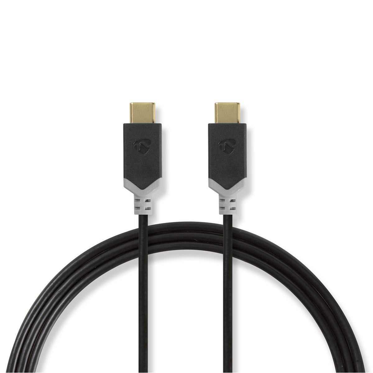 USB 3.1-kabel (Gen2) Type-C, hann - Type-C, hann 1,0 m Antrasitt