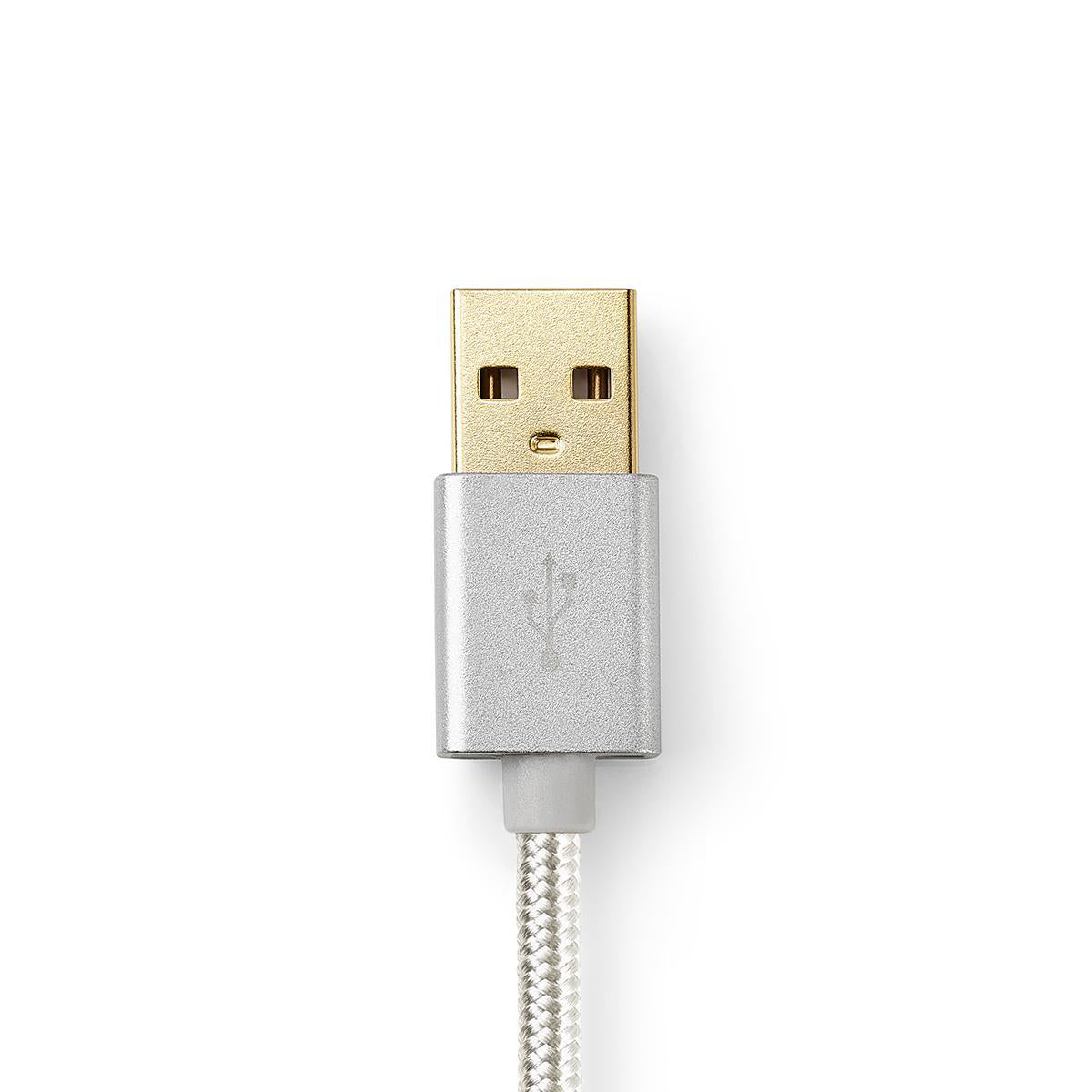 2 i en kabel USB 2.0 til Apple Lightning 8-Pinners / USB Micro-B Han 1.00 m Gull belagt