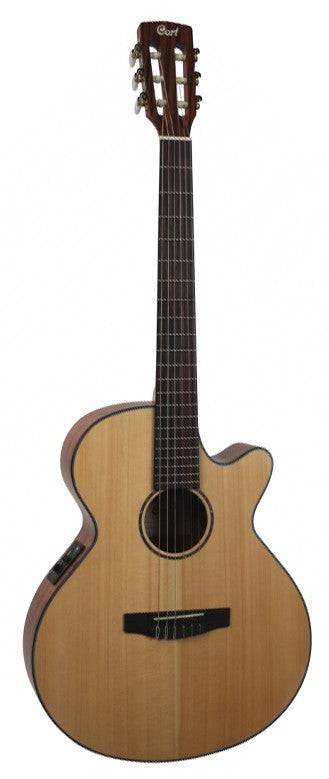 Cort CEC3 NS Klassisk Gitar m/P.U og Cutaway, Natur Satin