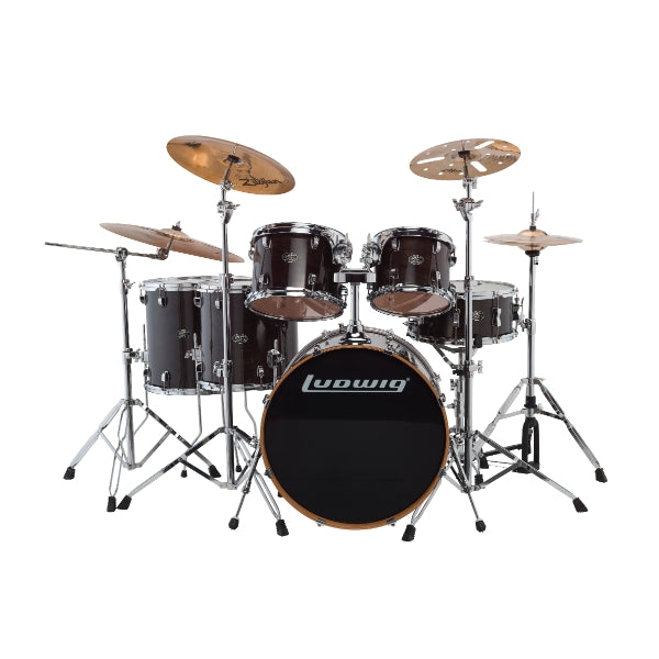 Ludwig Evolution Maple 22″ Shell Pack – Trans Black