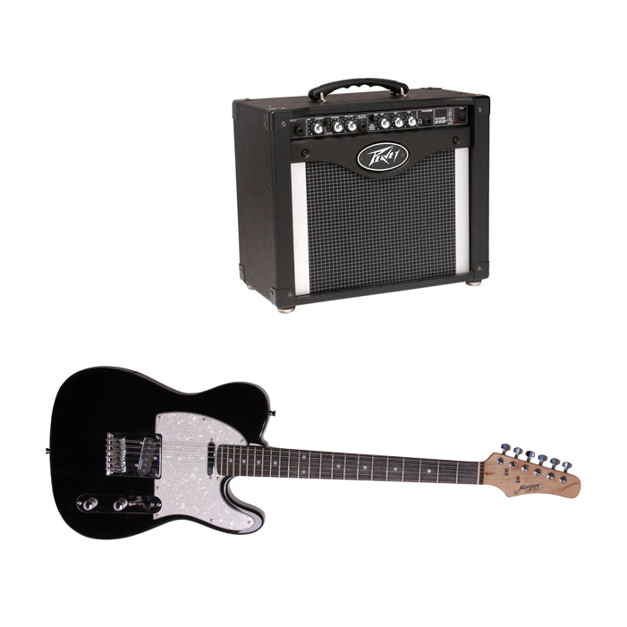 GITARPAKKE: MORGAN GP TL 250  BK m/ PEAVEY RAGE 258 Combo