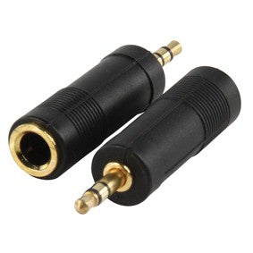 3.5mm stereo plug- 6,35mm stereo socket Gullfarge