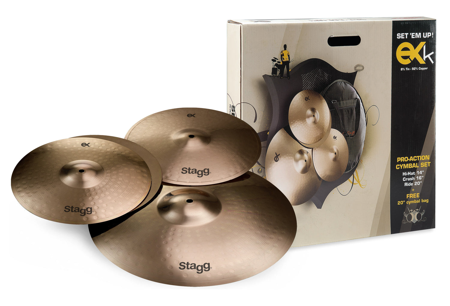 Stagg EXK SET Cymbalpakke B8 Bronze