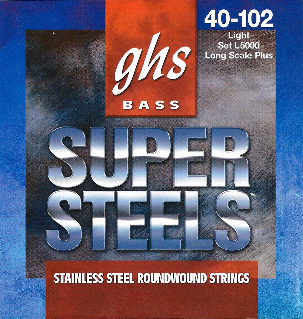 GHS 5ML-STB BASS. 5 STR SUPER STEELS MEDIUM LIGHT. STB44 STB63-STB98 STB121. Strengesett til elektrisk bass.