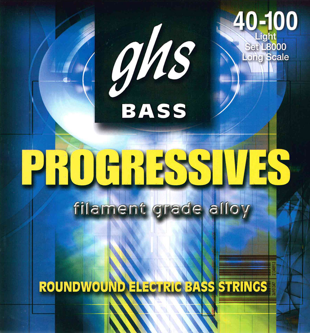 GHS L8000 BASS. PROGRESSIVES STD LNG. LIGHT. PRB40-PRB105. Strengesett til elektrisk bass.