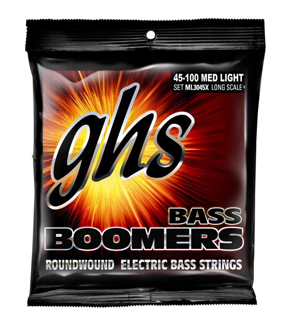 GHS ML3045X BASS. BOOMERS. LONG+. MEDIUM LIGHT. DYB45X-DYB100X. Strengesett til elektrisk bass.