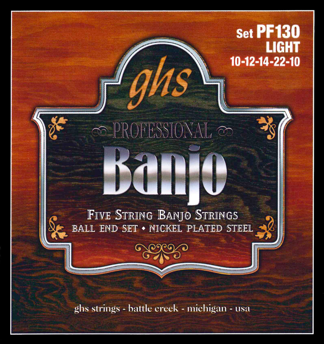 GHS PF130 5 STR BANJO. BALL END. LT. 010-DY22. Strengesett til Banjo.