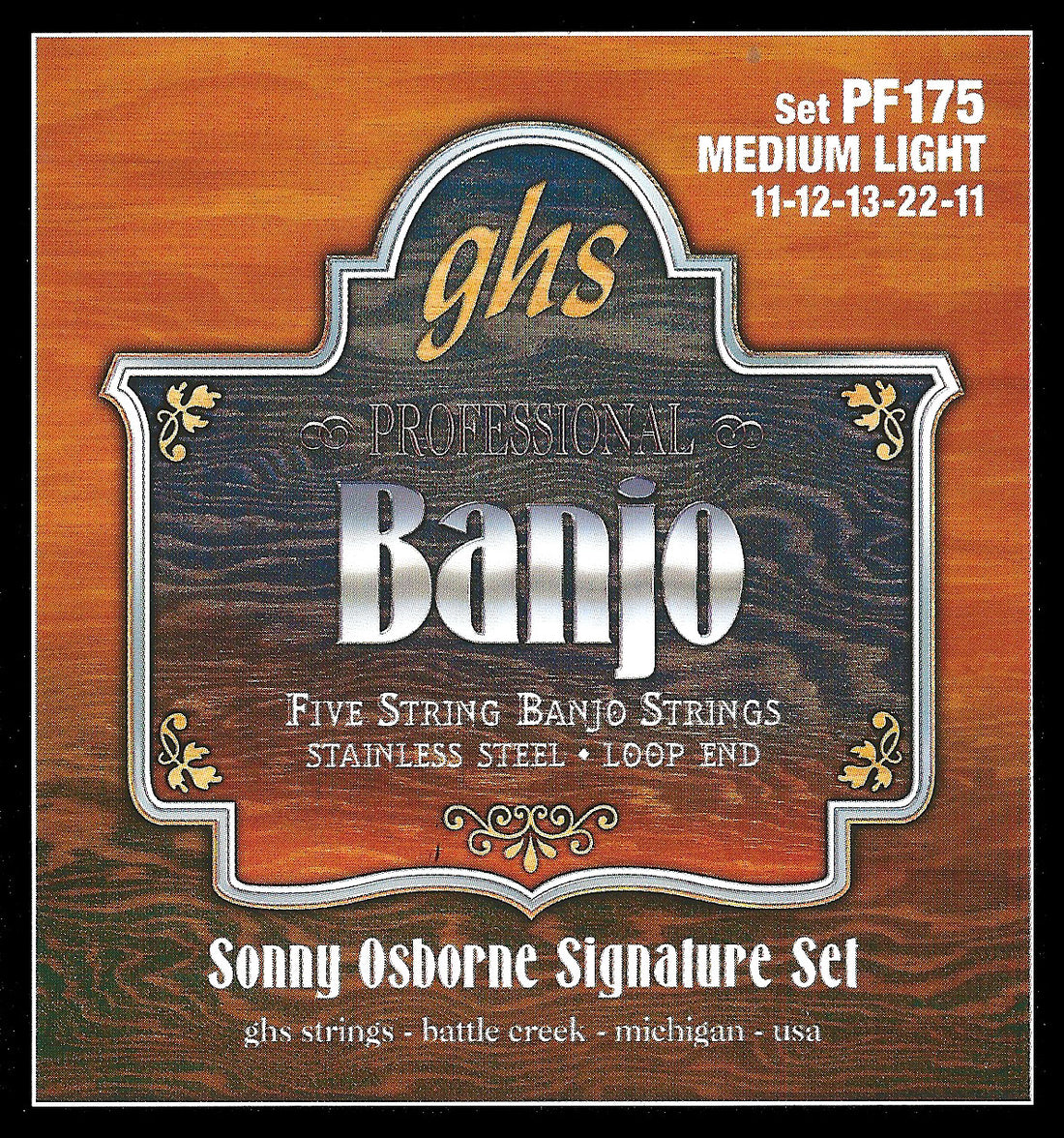 GHS PF175 5 STR BANJO. OSBORNE. ML. L11-LW22. Strengesett til Banjo.