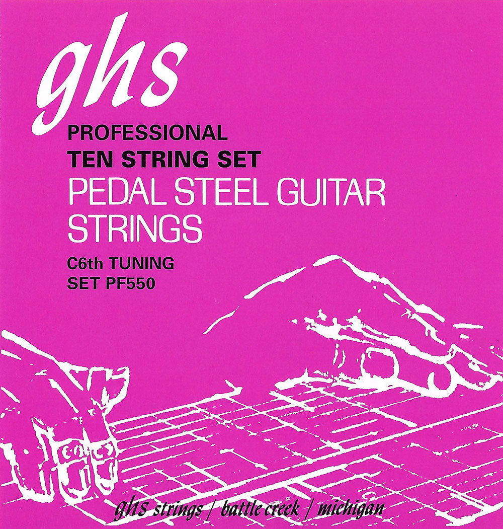 GHS PF550 PED GUITAR. SEMIFLAT. C6TH. N54. Strengesett til pedal steel.