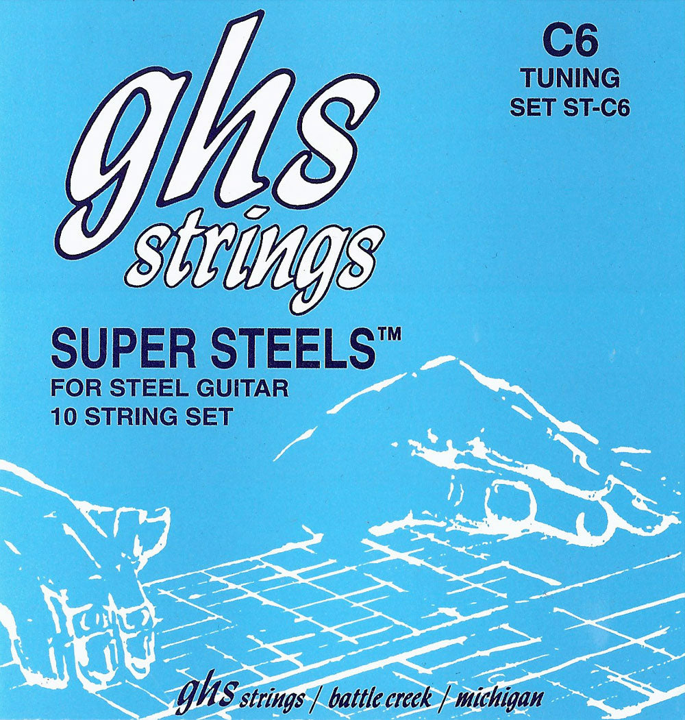 GHS ST-C6 PED GUITAR. SUPER STEELS. C6TH. ST54. Strengesett til pedal steel.