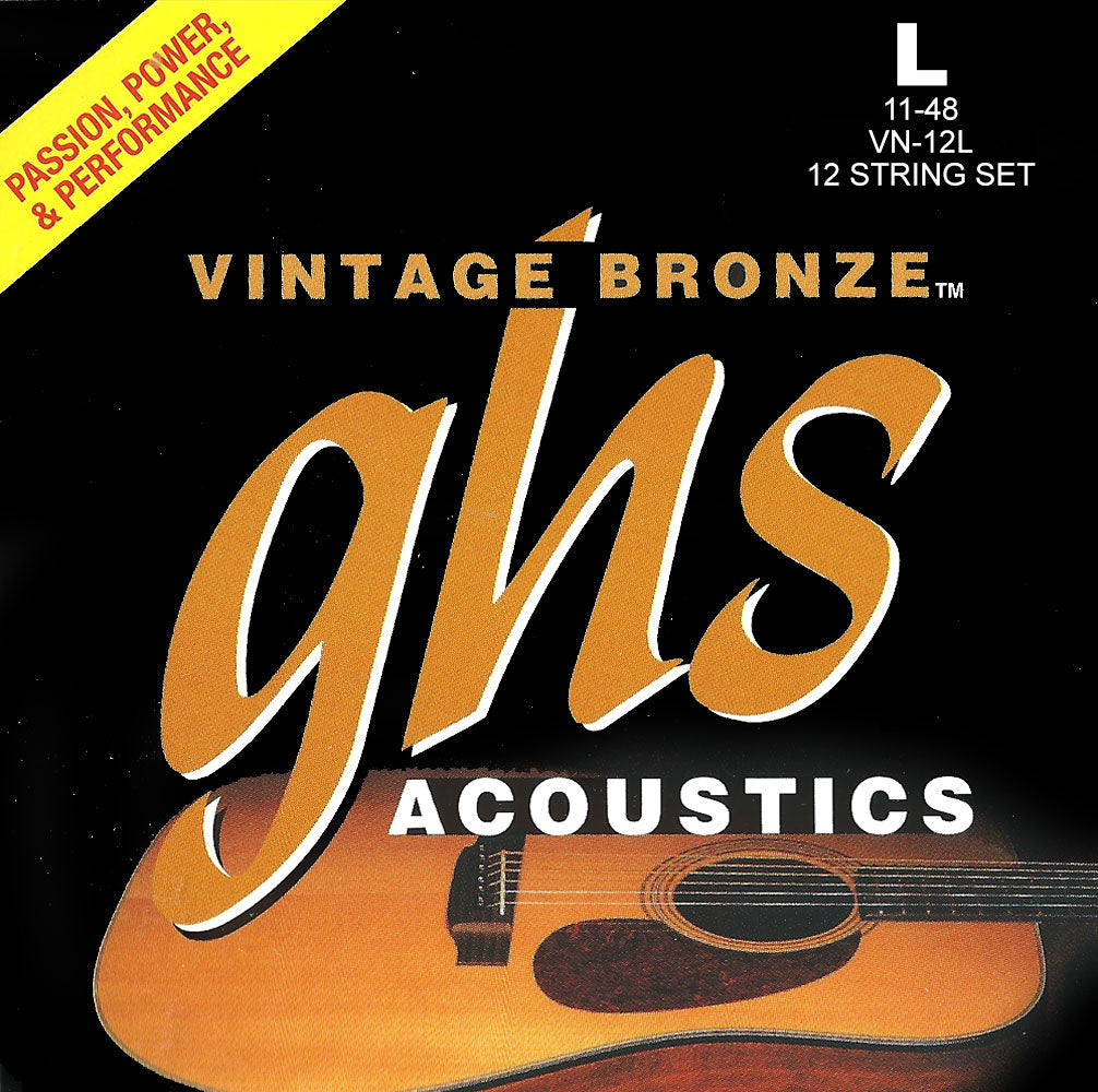 GHS VN-12L 12 STR. VINTAGE BRONZE. LT. 011-VN26. Strengesett til akustisk gitar.