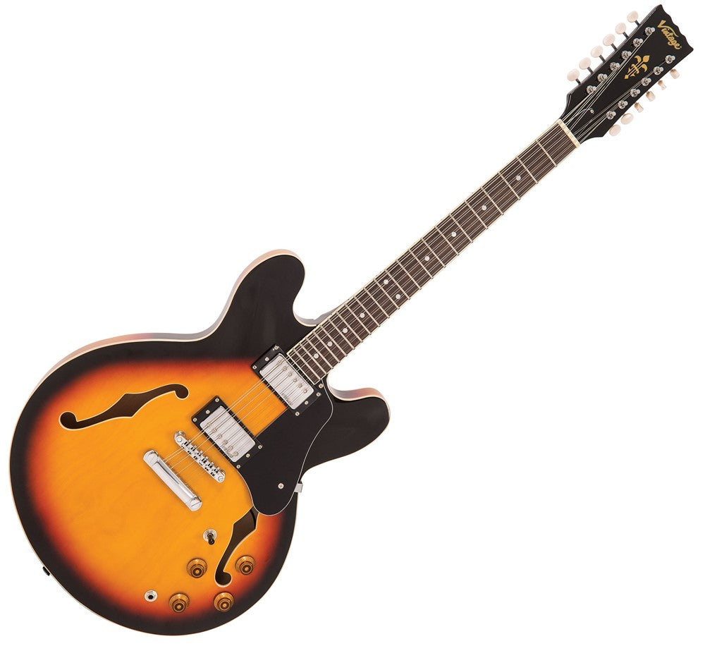 VINTAGE VSA500-12str SEMIAKUSTISK EL.  GITAR, SUNBURST